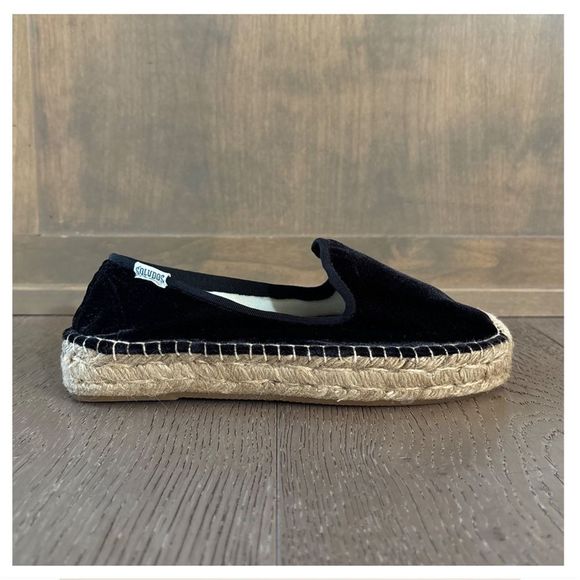 Soludos Velvet Platform Smoking Espadrille Slipper Loafers - Picture 7 of 17